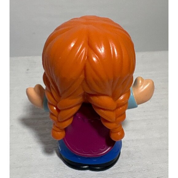 Fisher-Price Little People Anna Figure Frozen 2019 Orange Hair Braids Blue Dress - Picture 3 of 7